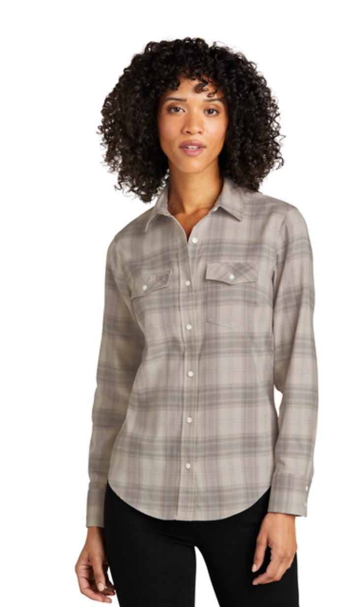 Port Authority® Women's Long Sleeve Ombre Plaid Shirt LW672