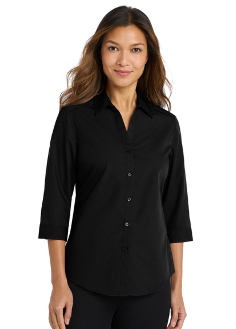 Port Authority® Women's 3/4-Sleeve Carefree Poplin Shirt LW102